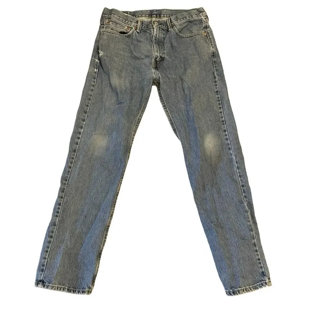 Levi's 505 Jeans Men 33 x 32 Relaxed Straight Leg light Wash Denim - Picture 2 of 8
